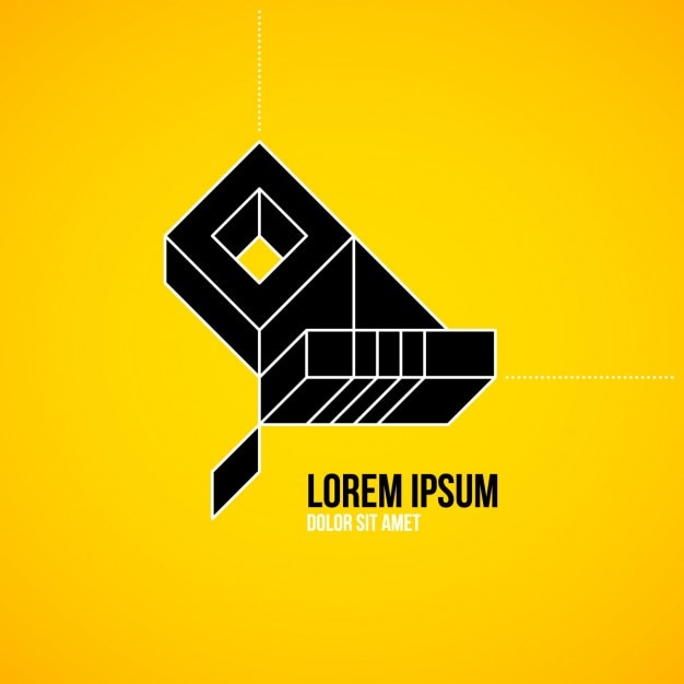 Бесплатное векторное изображение Геометрический шаблон логотипа заполнен черным цветом
