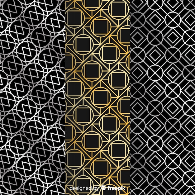Free Vector | Geometric luxury pattern collection wallpaper Free Vector | Geometric luxury pattern collection wallpaper