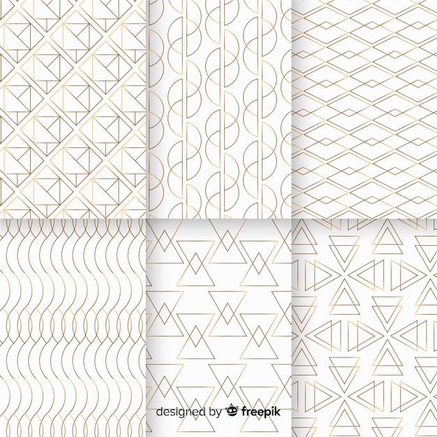 Free vector geometric luxury pattern collection
