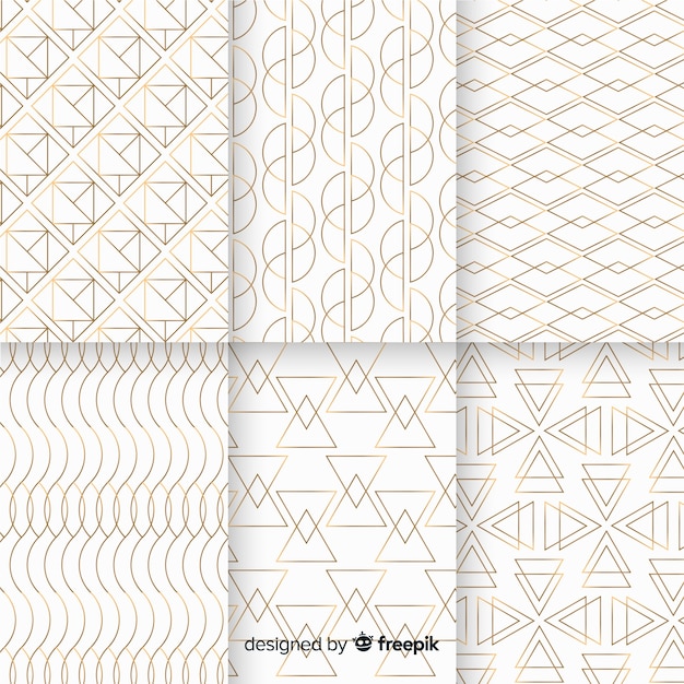 Free vector geometric luxury pattern collection