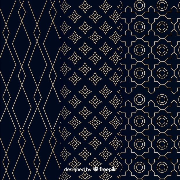 Free vector geometric luxury pattern collection