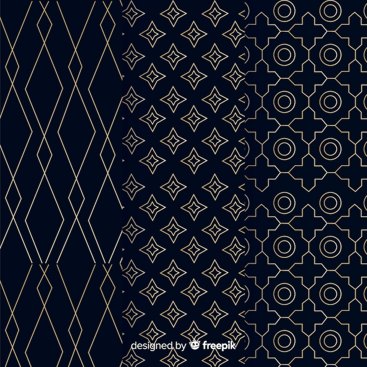 Free Vector geometric luxury pattern collection