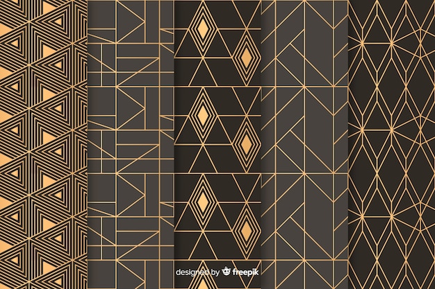 Free vector geometric luxury pattern collection