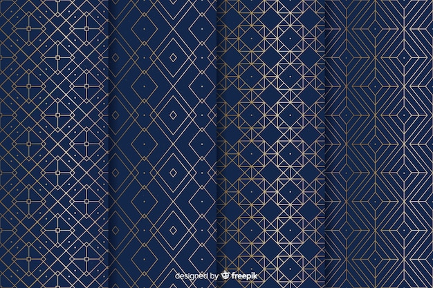 Free vector geometric luxury pattern collection