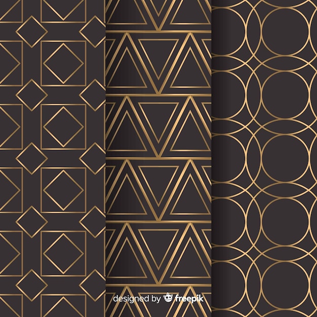 Free vector geometric luxury pattern collection