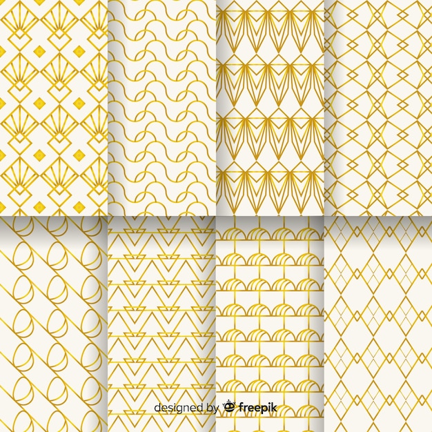 Free vector geometric luxury pattern collection