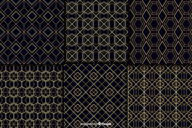 Бесплатное векторное изображение Коллекция геометрических узоров