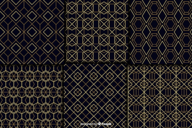 Free vector geometric luxury pattern collection