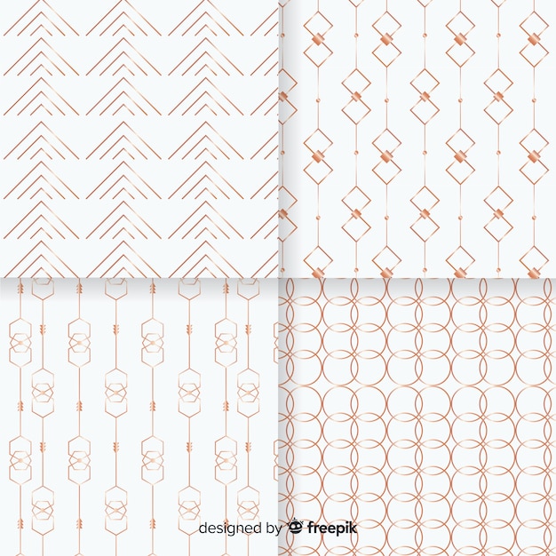 Free vector geometric luxury pattern collection