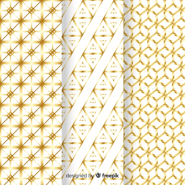 Free vector geometric luxury pattern collection