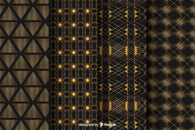 Free vector geometric luxury pattern collection