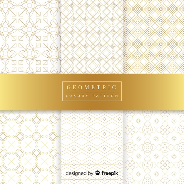 Free vector geometric luxury pattern collection