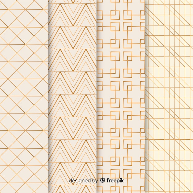 Free vector geometric luxury pattern pack