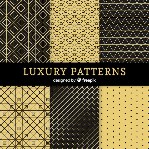 Free vector geometric luxury pattern pack