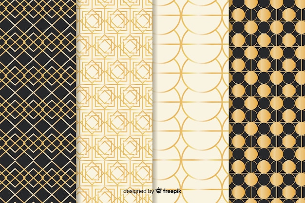 Free vector geometric luxury pattern pack