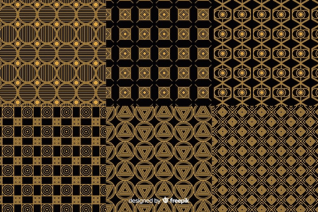 Geometric luxury pattern set