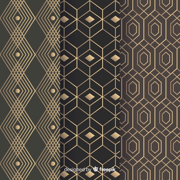 Geometric luxury pattern set