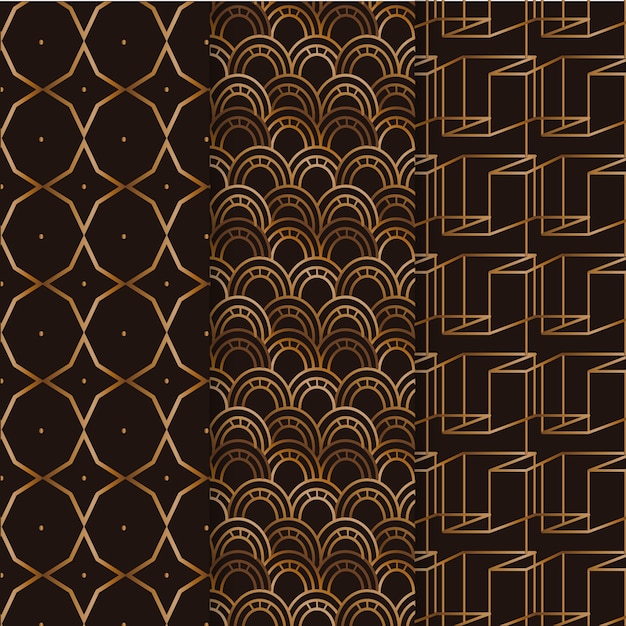 Geometric luxury pattern set