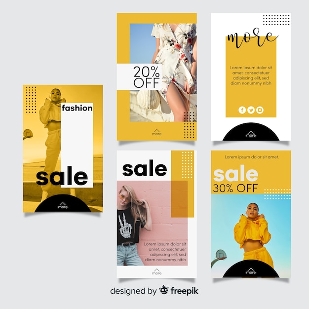 Geometric memphis  instagram  stories template