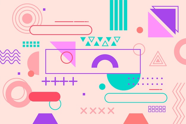 Free vector geometric models background in flat design