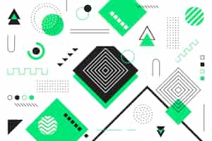 Free vector geometric models background in flat design