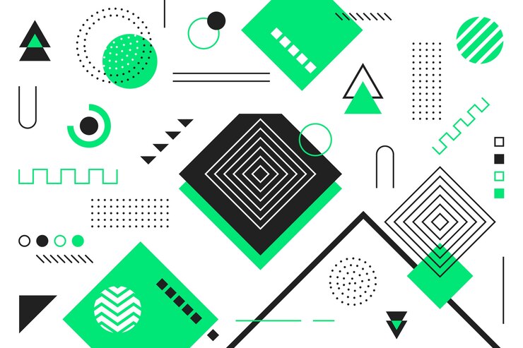 Free Vector geometric models background in flat design
