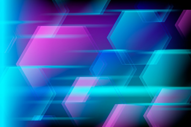 Geometric models neon lights background