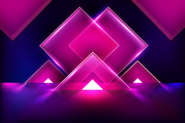 Geometric models neon lights background