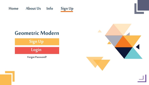 幾何学的な現代のウェブサイトテンプレートランディングページベクトルデザインイラスト