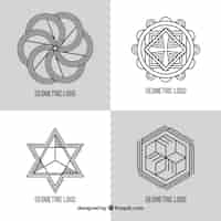 Free vector geometric monoline logo set