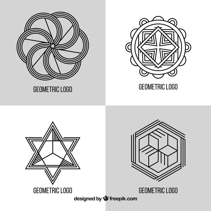 Free Vector geometric monoline logo set