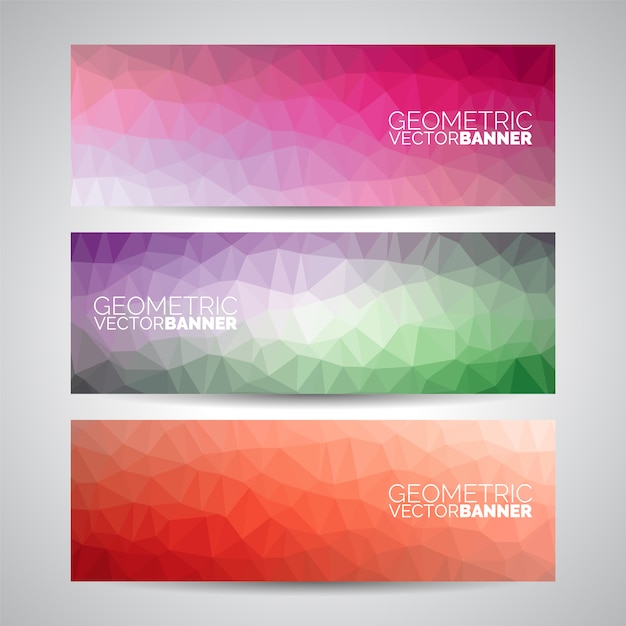 Geometric multicolor banners