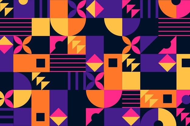 Geometric mural background with abstract shapes