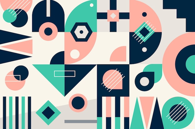 Free vector geometric mural wallpaper