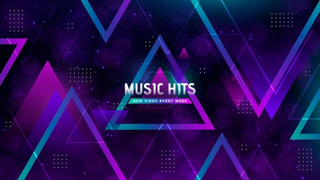 Free Vector | Geometric music youtube channel art