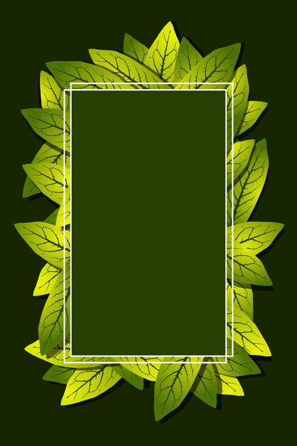 Geometric nature frame with leaves. vector illustration for nature related