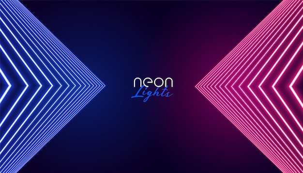 Geometric neon lights abstract background
