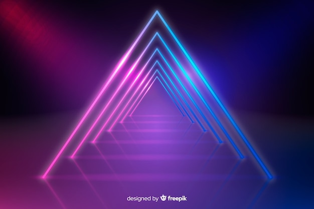 Geometric neon lights background