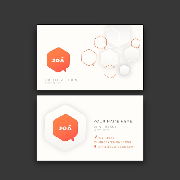 Free vector geometric neumorph business cards template