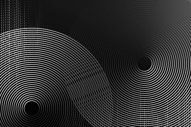 Геометрический узор черный технологический фон с кругами