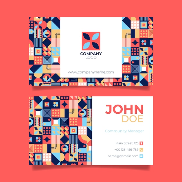 Geometric pattern business card template