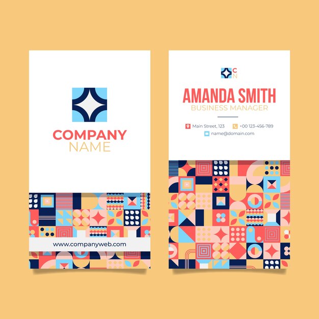 Geometric pattern business card template