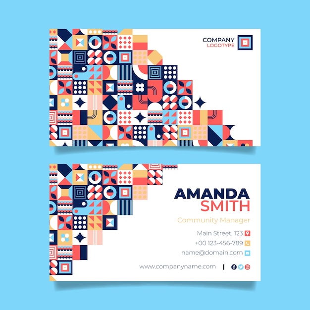 Geometric pattern business card template