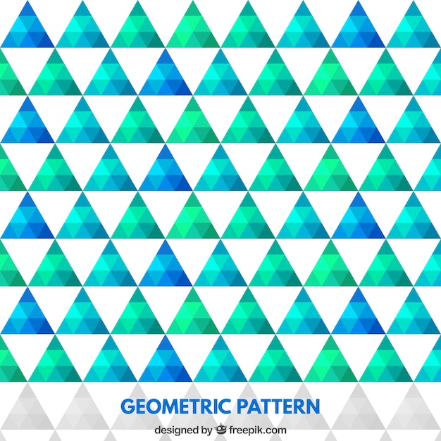 Геометрический узор в зеленых тонах и синий