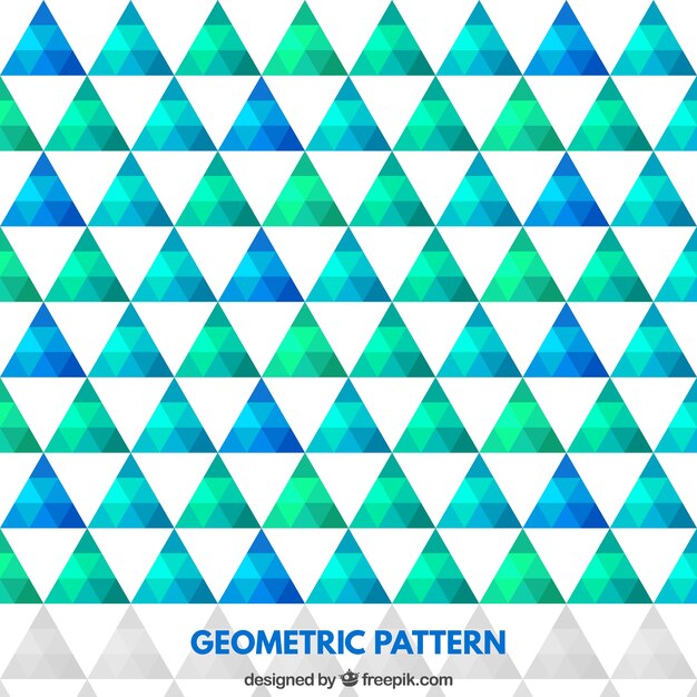 Geometric pattern in green and blue tones