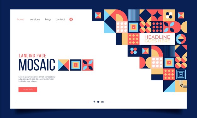 Geometric pattern landing page template