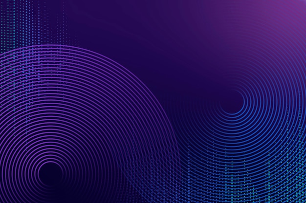 円と幾何学模様の紫色の技術の背景