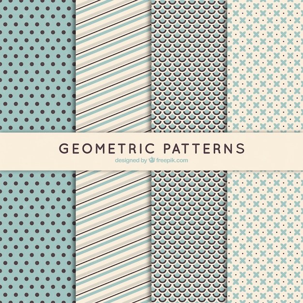 Free vector geometric patterns in retro style