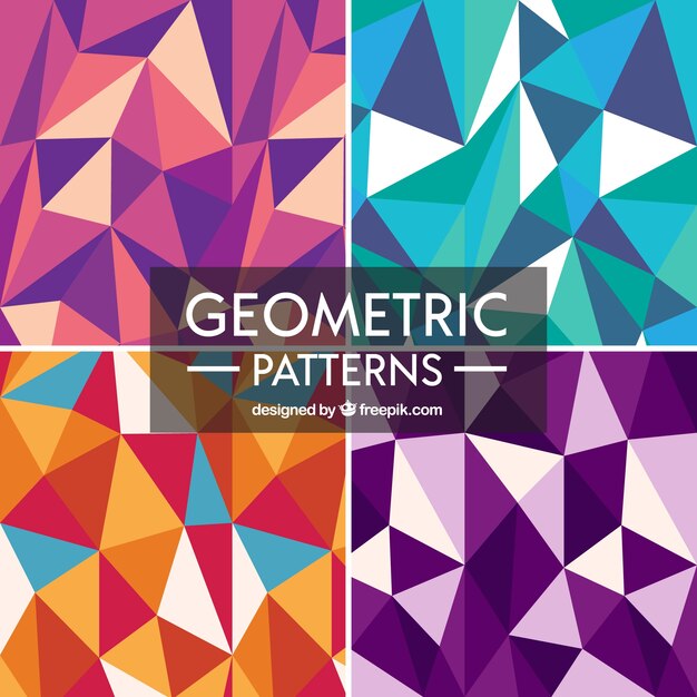 Geometric patterns set of colors