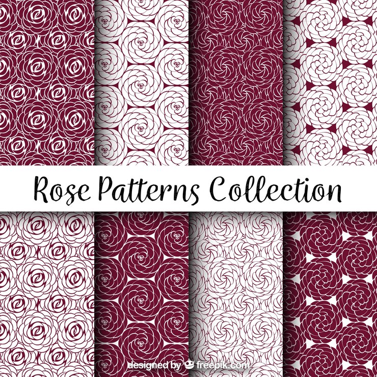 Free Vector geometric patterns set of roses
